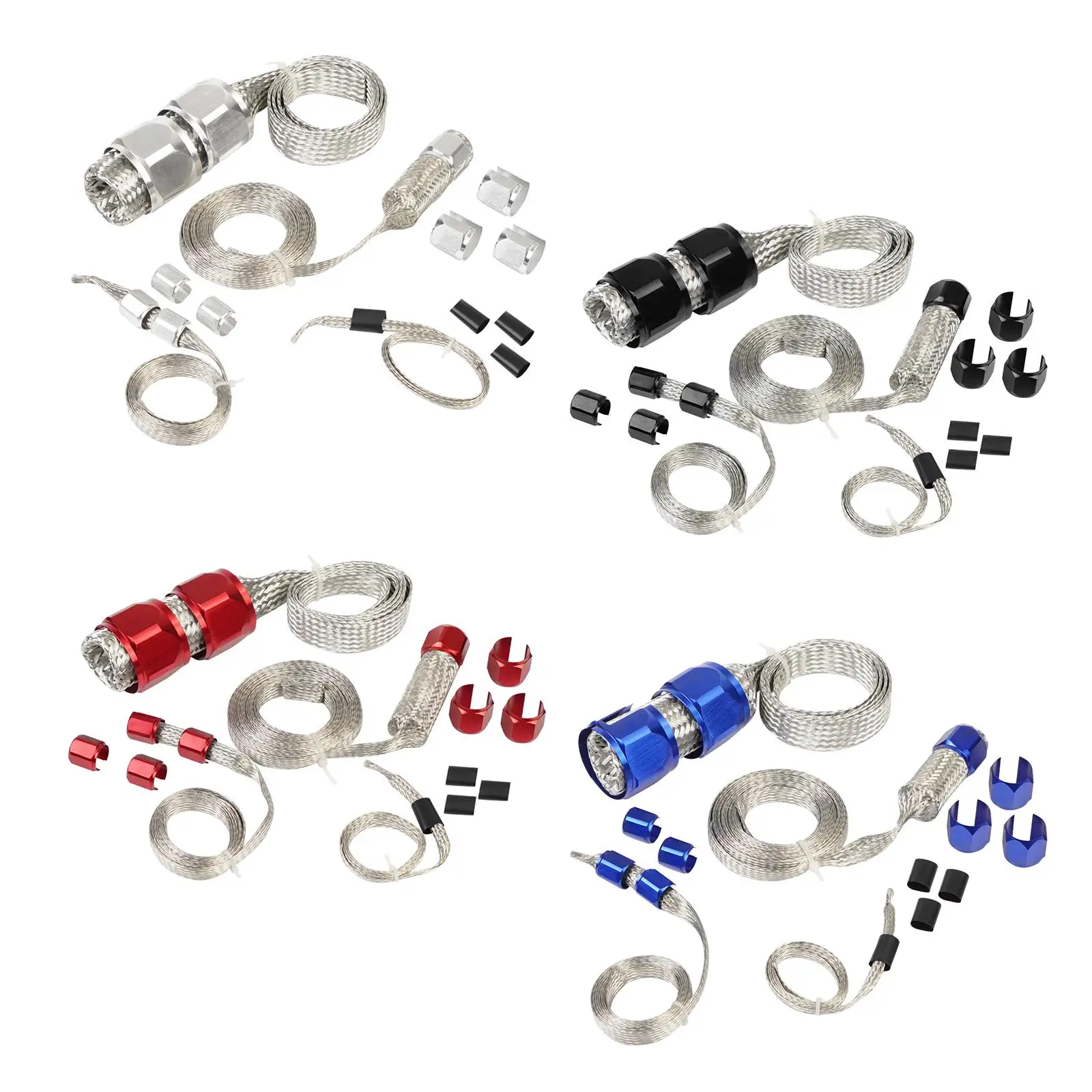 

High Temperature Resistant Car Hose Sleeve Kit 8092 Braided Stainless Steel Aluminum Cover for Universal Engine Applications
