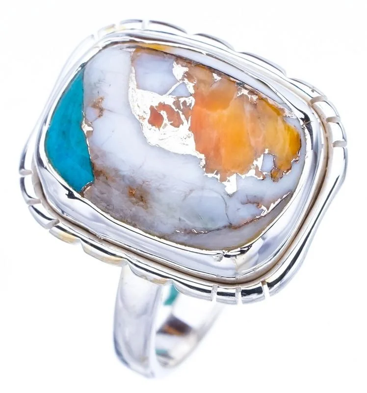 StarGems® Natural Copper Chalcedony Handmade 925 Sterling Silver Ring 6.25 F1687