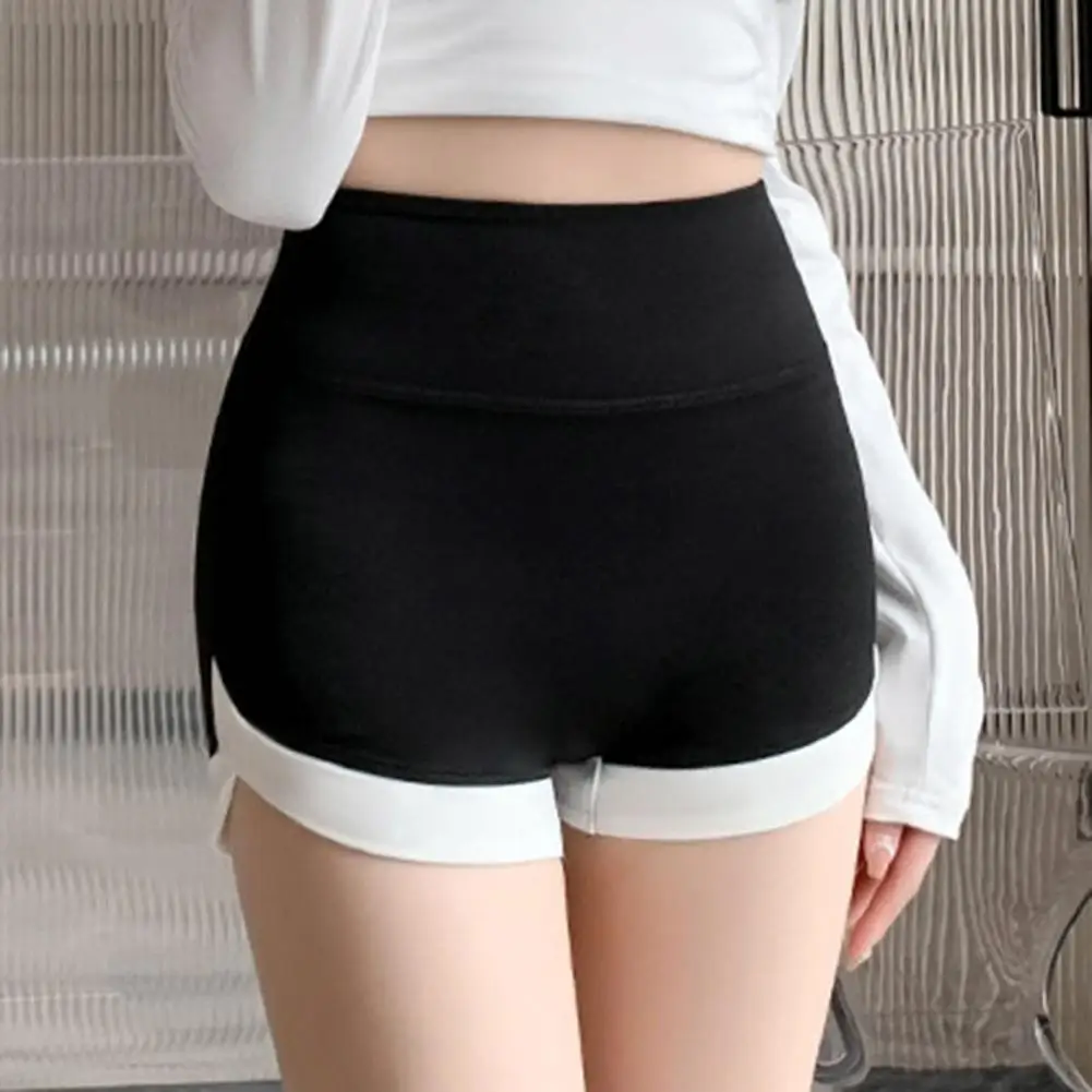 Patchwork Color Leggings High Waist Compression Yoga Shorts for Women Slim Fit Running Bottoming Shorts with Lifting for Thin