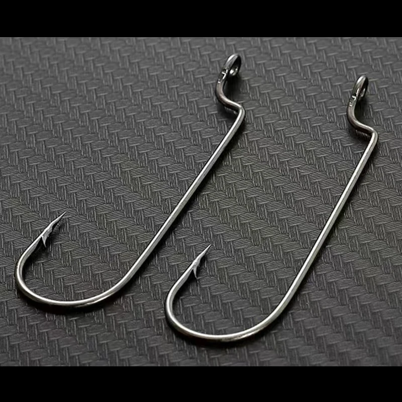 50pcs High Carbon Steel Narrow Crank Hook 1# 2# 4# 6# 8# 1/0# 2/0# 3/0# 4/0# 5/0# Lure Jig Rig Fishing Soft Bait Worm Hook