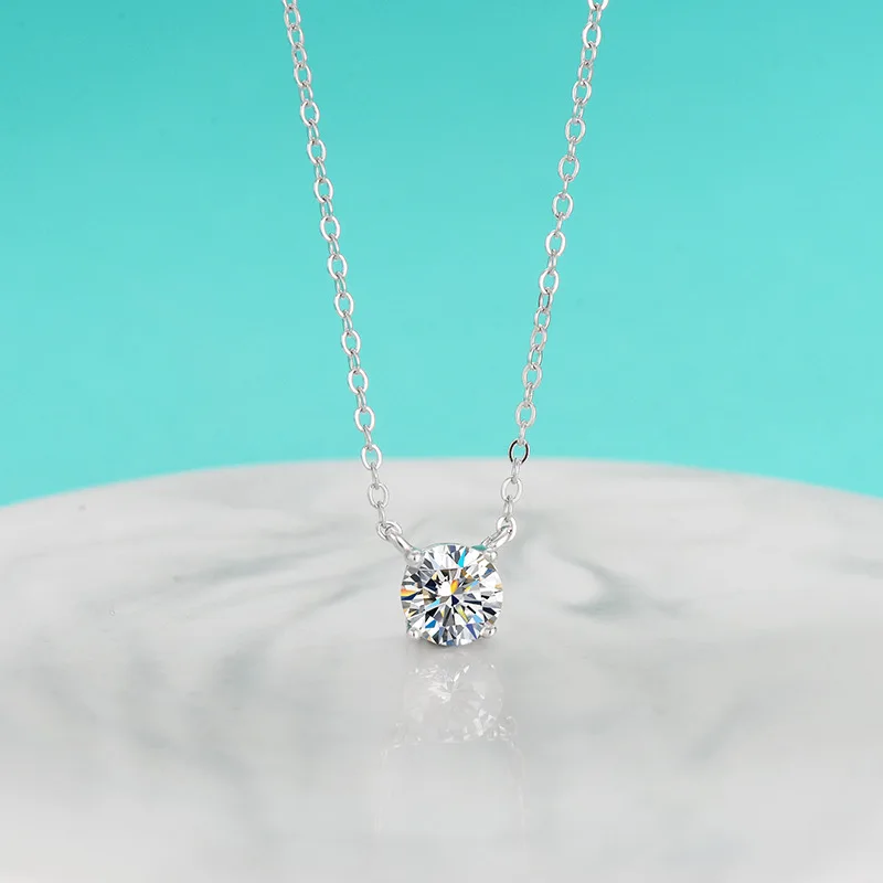 

Moissanite Pendant Necklace D Color 1-3CT Lab Diamond For Women Wedding Engagement Platinum Pt950 Fine Jewelry Gift