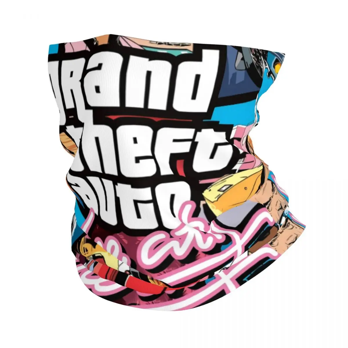 Gta Vice City New Poster Winter Neck Warmer Women Windproof Wrap Face Scarf for Hiking Grand Theft Auto Gaiter Headband