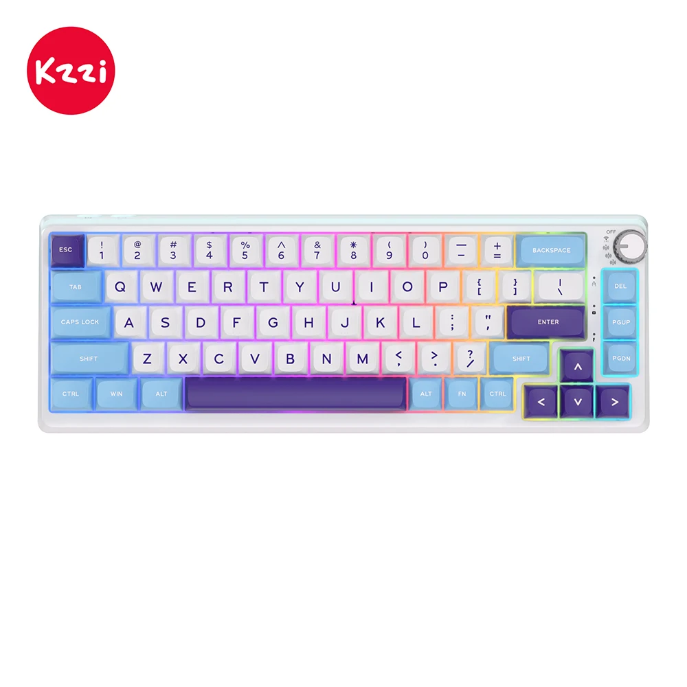 

KZZI K68pro 68% Layout Keyboard Rgb Three-mode Wireless Mini Keyboard 68 Keys Portable Mechanical Keyboard for PC/IPhone iPad