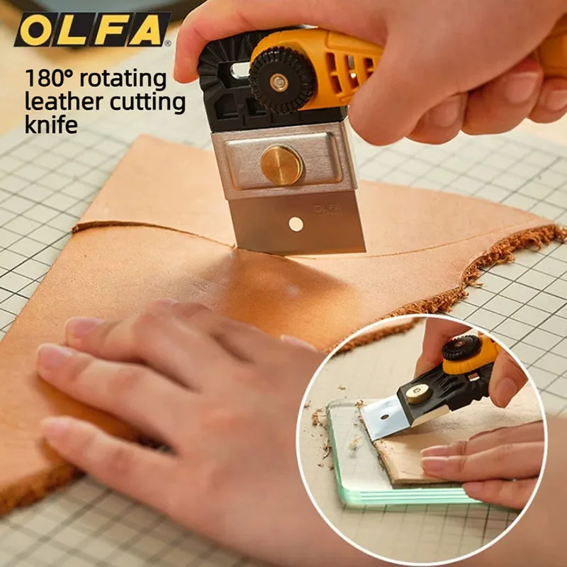 OLFA BTC-1/DX whirling Cutting scissors leather Handmade DIY Scraper blade Adjustable direction Multi-purpose knife