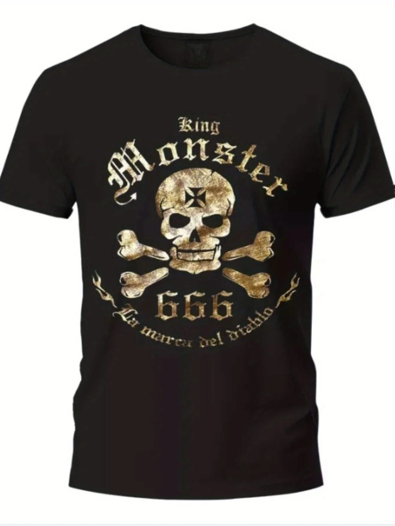 

Golden Skull T-Shirt - 180gsm Cotton, Men's Hiking/Running/Christmas All-Season Tee