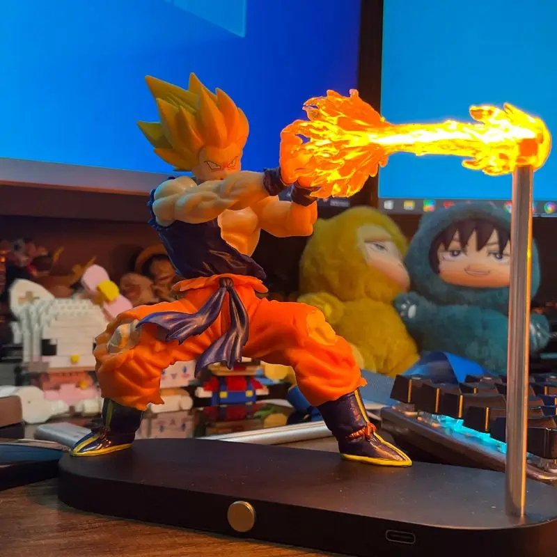 Dragon Ball Vegeta Saiyan Goku Magnetic Night Light Anime Peripheral Hand-Do Desktop Ornaments For Boys Birthday Gifts