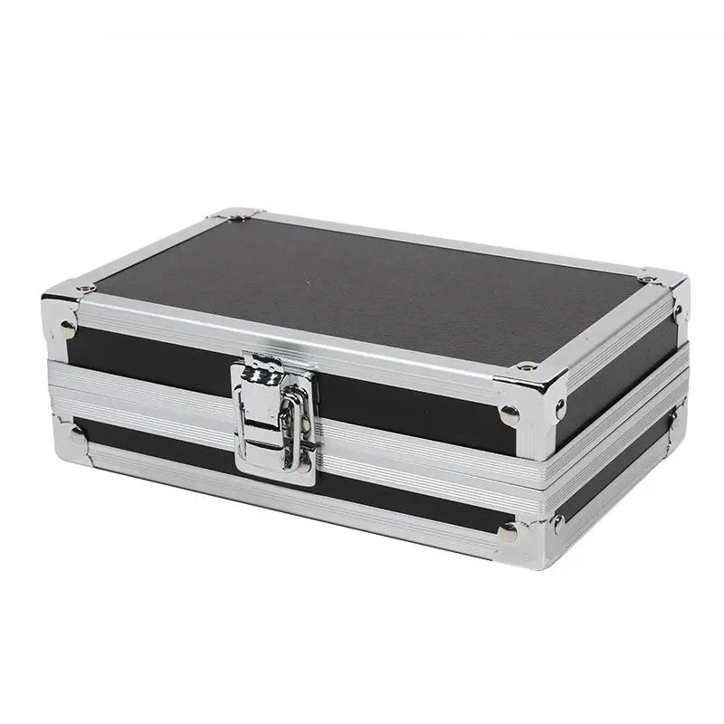 Small Size Portable Instrument Aluminum Box Drop-Resistant Hard Case Jewelry Storage Special Toolbox with Alloy Construction