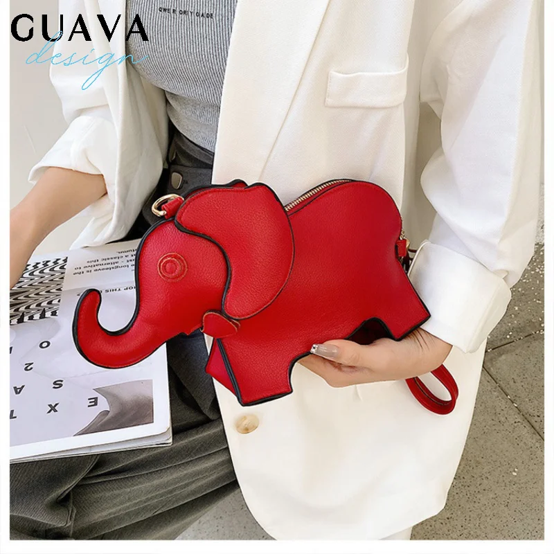 

Fashion Elephant Shape Women Purses and Handbags Fun Shoulder Crossbody Bag Cute Animal Designer Female Clutch Bag Pu Leather
