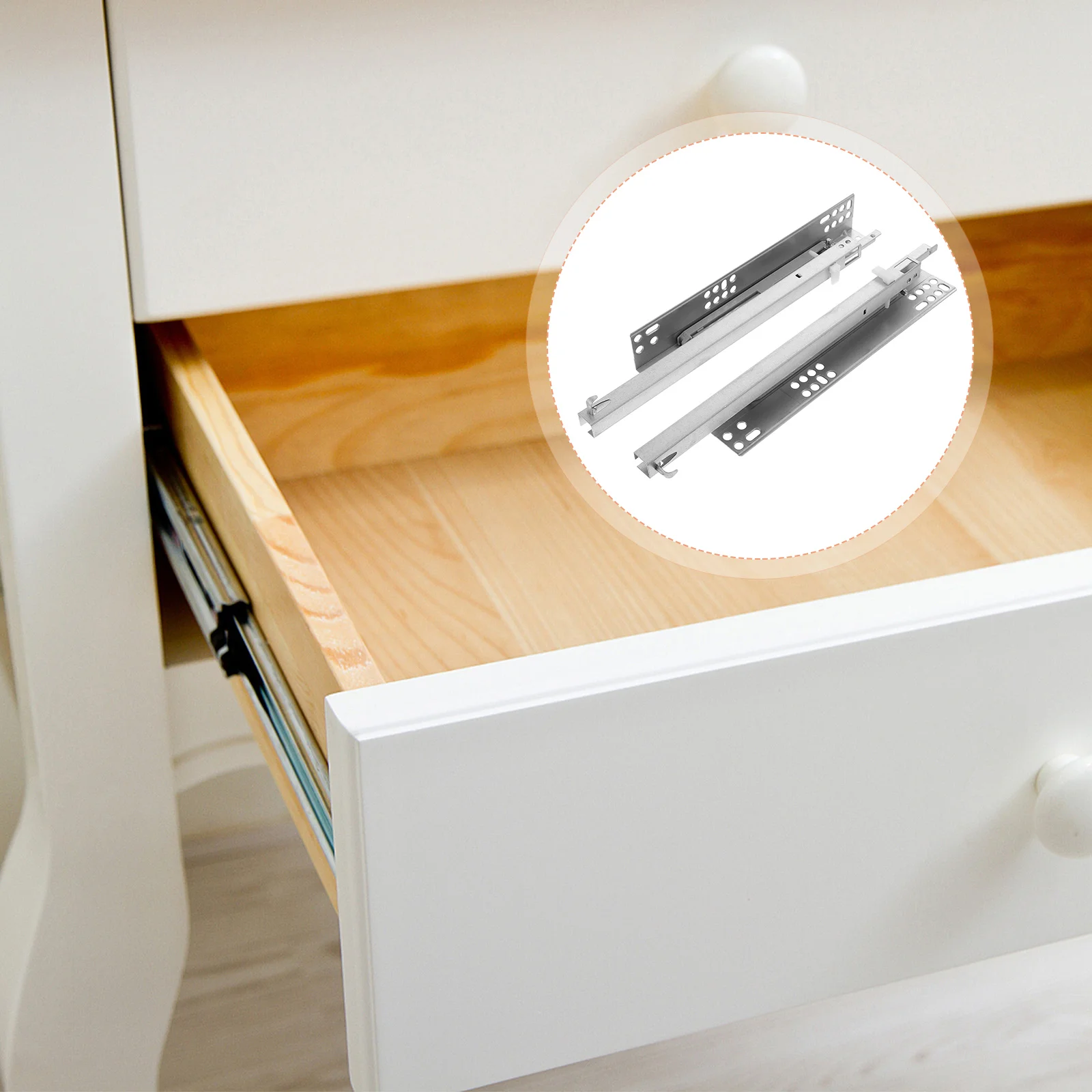 2 Pcs Drawer Hidden Slides Cabinet Drawers Out Sliders Undermount Heavy Duty Kitchen Cabinets