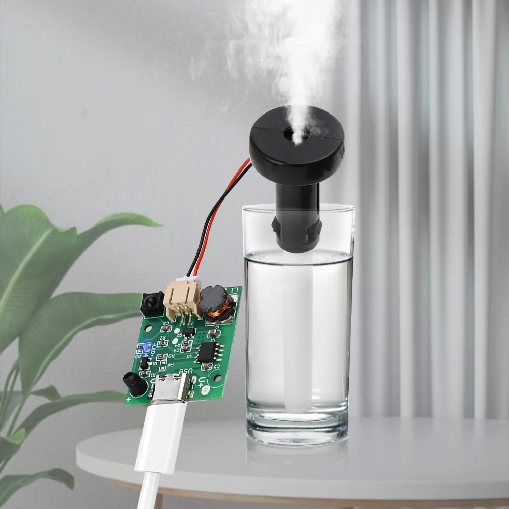 C타입 USB 단일 깍지 초음파 분무 가습기 모듈, DIY 보습 변환기, 미스트 메이커, 분무 개스킷 키트, 5V