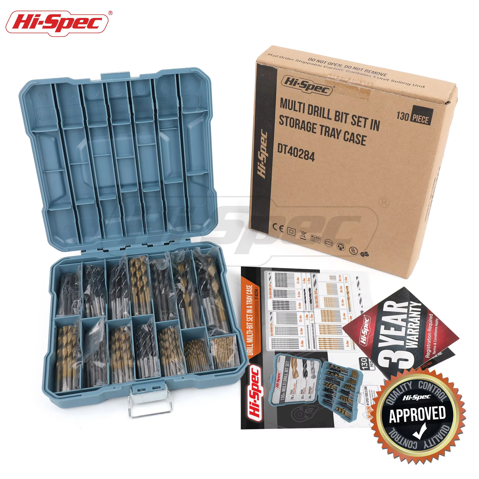99pcs-130pcs Metal Drill Bit Set 1-10mm Titanium HSS Steel Drill Bit Masonry Drill and Woodworking Hydrocement Drill Set