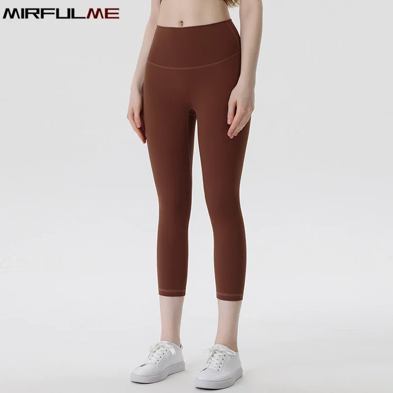 Frauen Yoga Cropped Hose Elastische Sport Leggings Quick Dry Workout Capris Hüfte Heben Laufen Cropped Hosen Gym Fitness Strumpfhosen