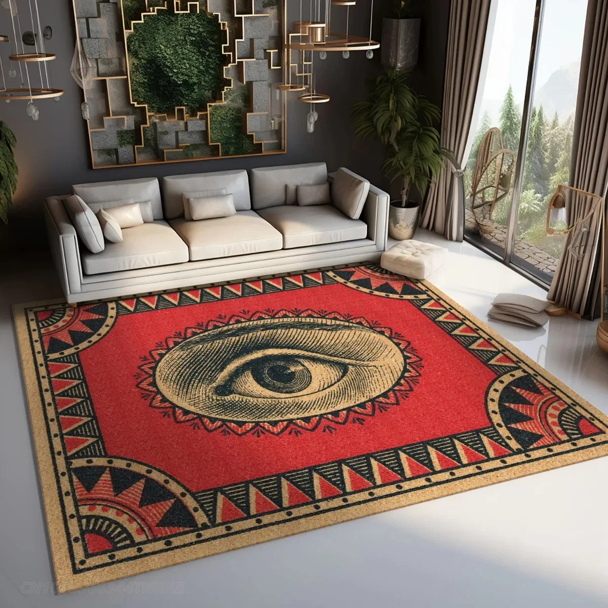 Carpet in The Living Room Persian Rug for Bedroom Home Decoration Vintage Floor Mat Devil's Eye Ковер В Гостиную