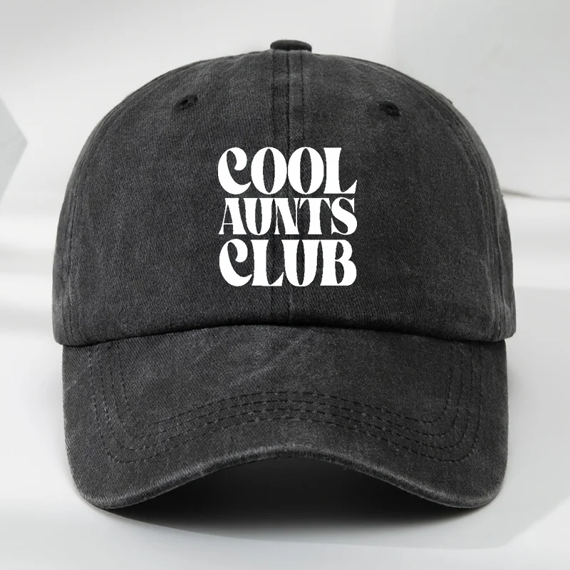 

1pc "COOL AUNTS CLUB" Baseball Cap | Vintage Letter Print, Adjustable Soft Top for Men & Women