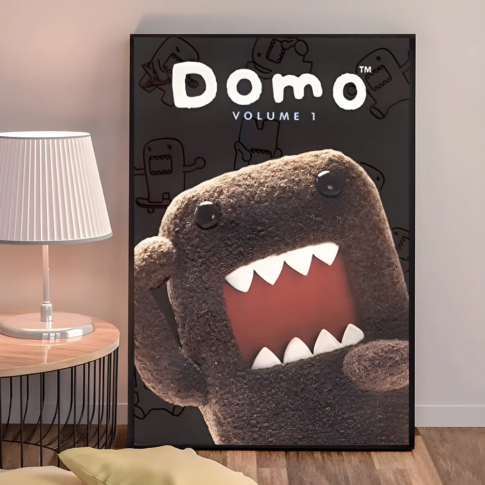 Cute Domo-Kun Poster Self-adhesive Art Waterproof Paper Sticker Coffee House Bar Room Wall Decor