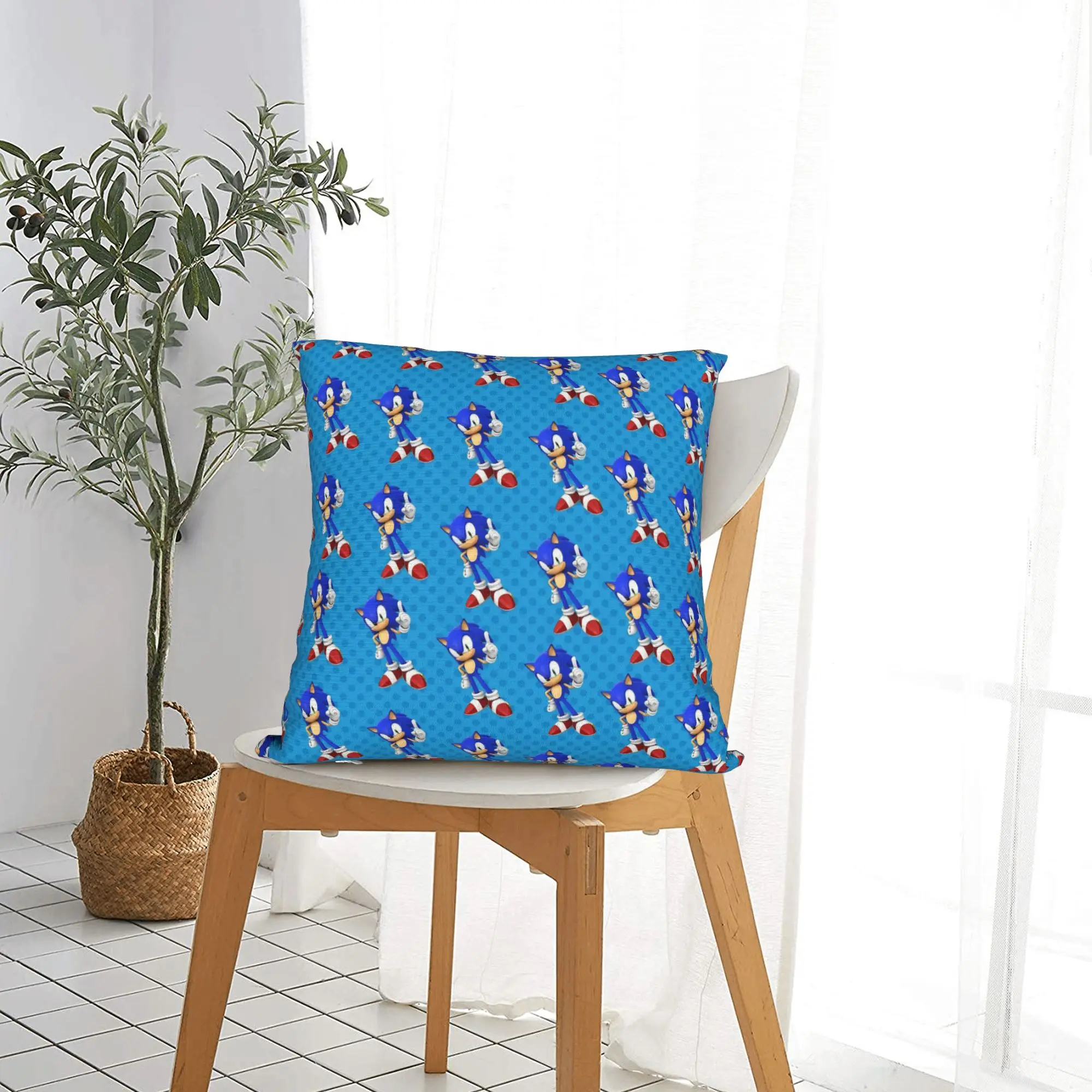 Cartoon Gaming Soniced Pillowcase Polyester Cushion Cover Decor  Pillow Case Cover Home Zippered 18'