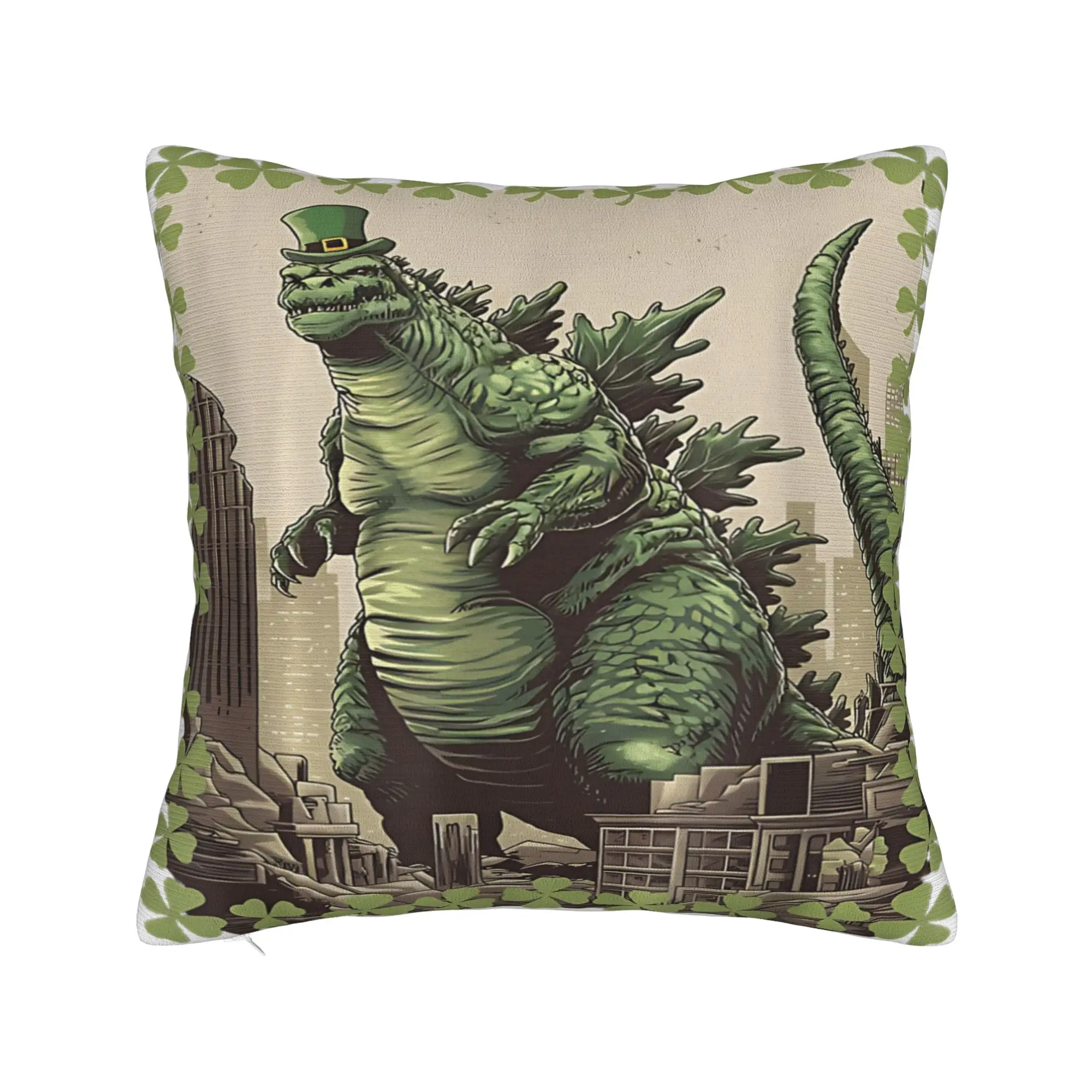 Pillow Cover Easter Japanese Art Kaiju Leprachaun  Morden Pillow Case For Living Room Bed Chair Pillowcases
