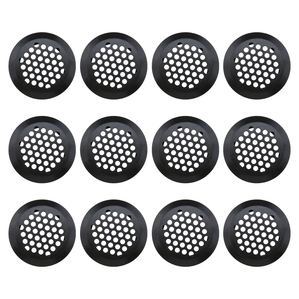 

12pcs Stainless Steel Round Ventilation Grilles 35mm Air Vent Louver Hole Soffit Mesh Vents For Cabinets Decorative Cabinets