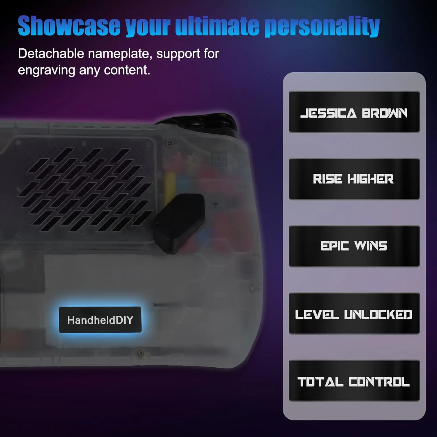 Przezroczysta płyta tylna do ROG Ally, DIY Clear Edition Zastępcza obudowa do ASUS ROG Ally, ASUS ROG Ally Akcesoria