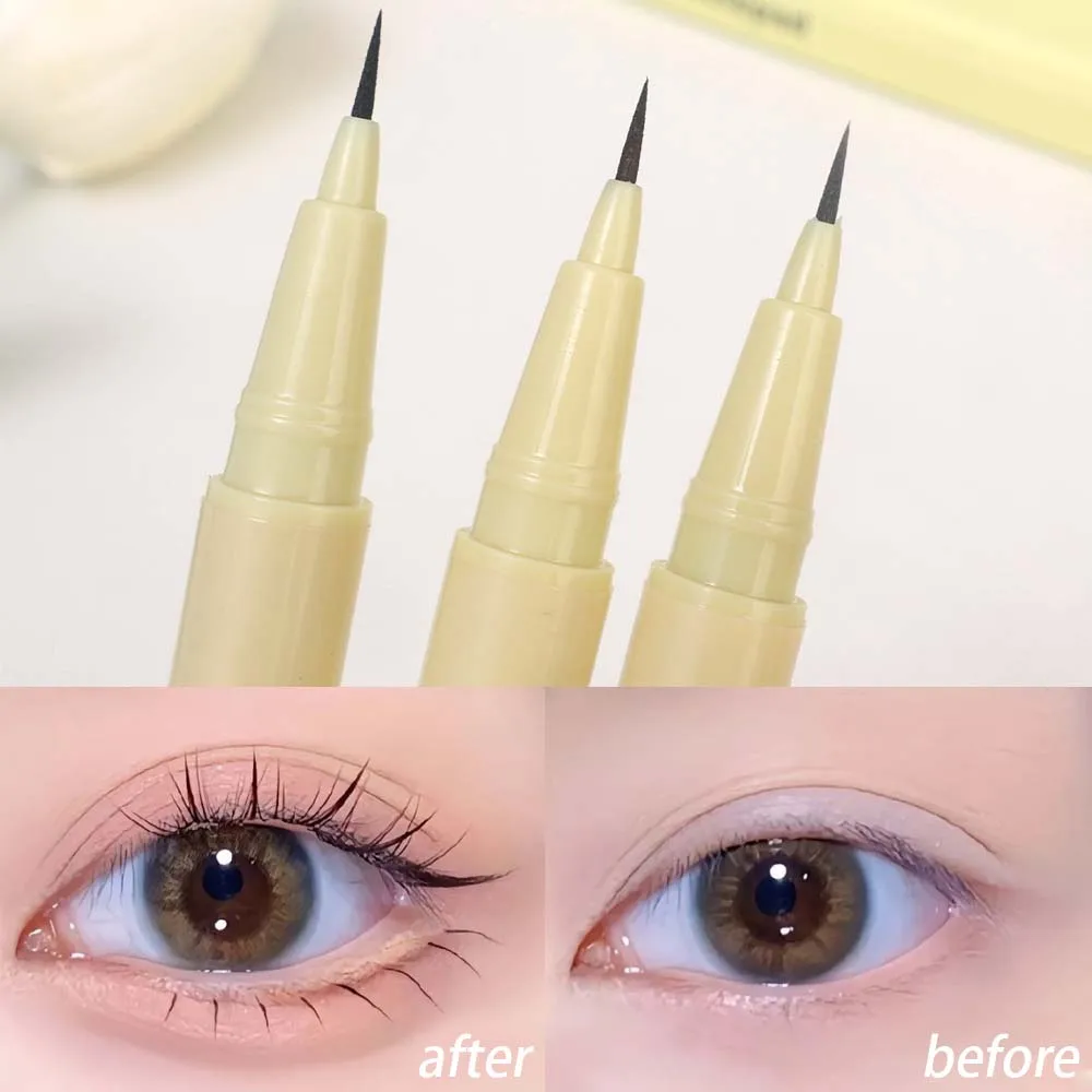 Caneta delineador impermeável ultra fina e rápida, Delineador líquido bicho-da-seda ultra fino, Maquiagem Cosméticos de Olhos de Longa Duração