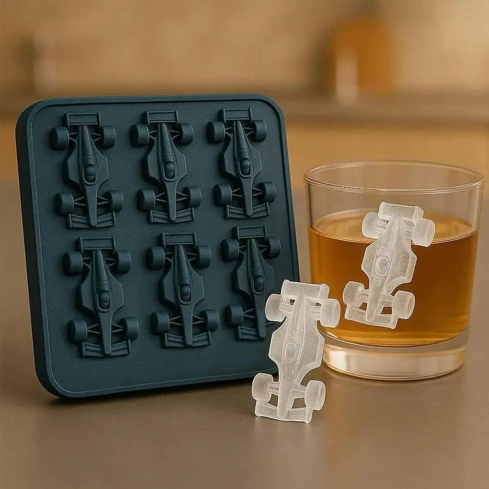 

Formula Racing Car Ice Mold F1 Ice Mold, Silicone Racing Car Jelly Mold, 6-Cavity 3D Race Car Tumbler Ice Cube Tray Baking Tool