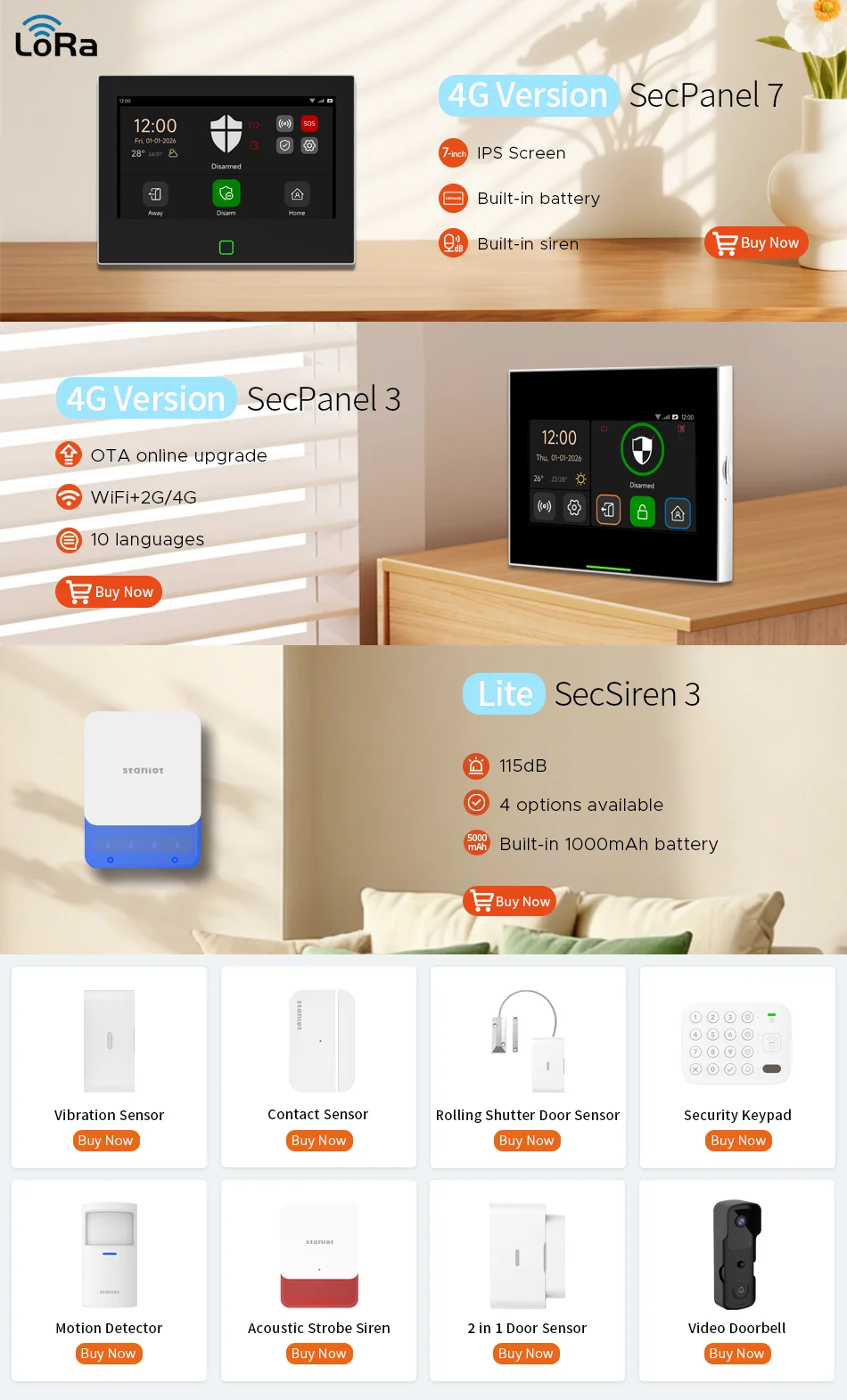 Staniot 433MHz EV1527 Wireless Vibration Glass Break Sensor Indoor High Sensitive Door Window for Home Security Burglar Alarm