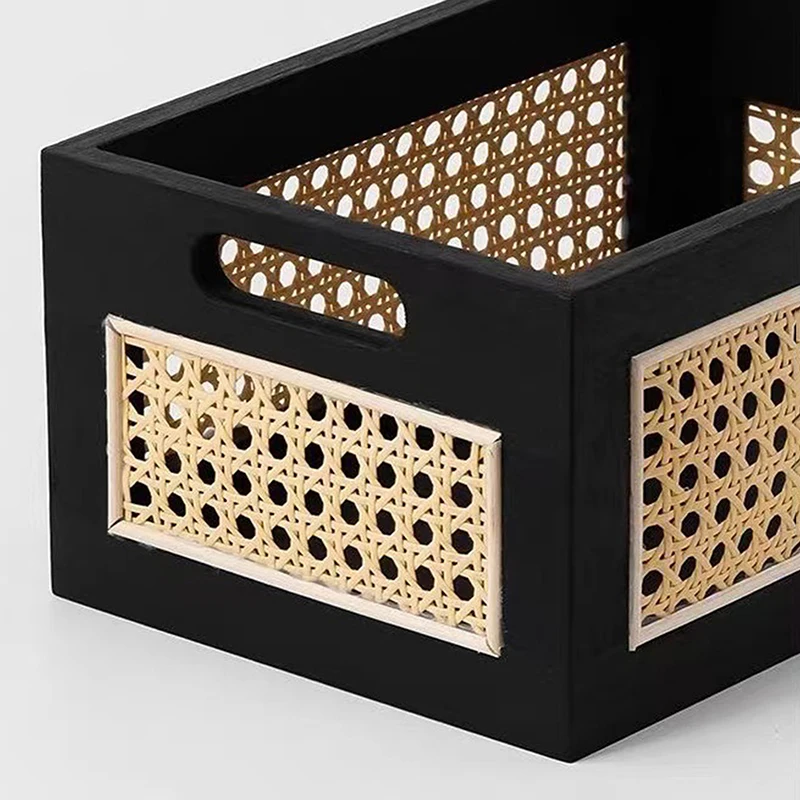 

【U】Коробка для хранения из цельного дерева, ретро рабочий стол, имитирующая корзина из ротанга, книга, закуски, всякая всячина, косметический органайзер, коробки, корзина для домашнего декора