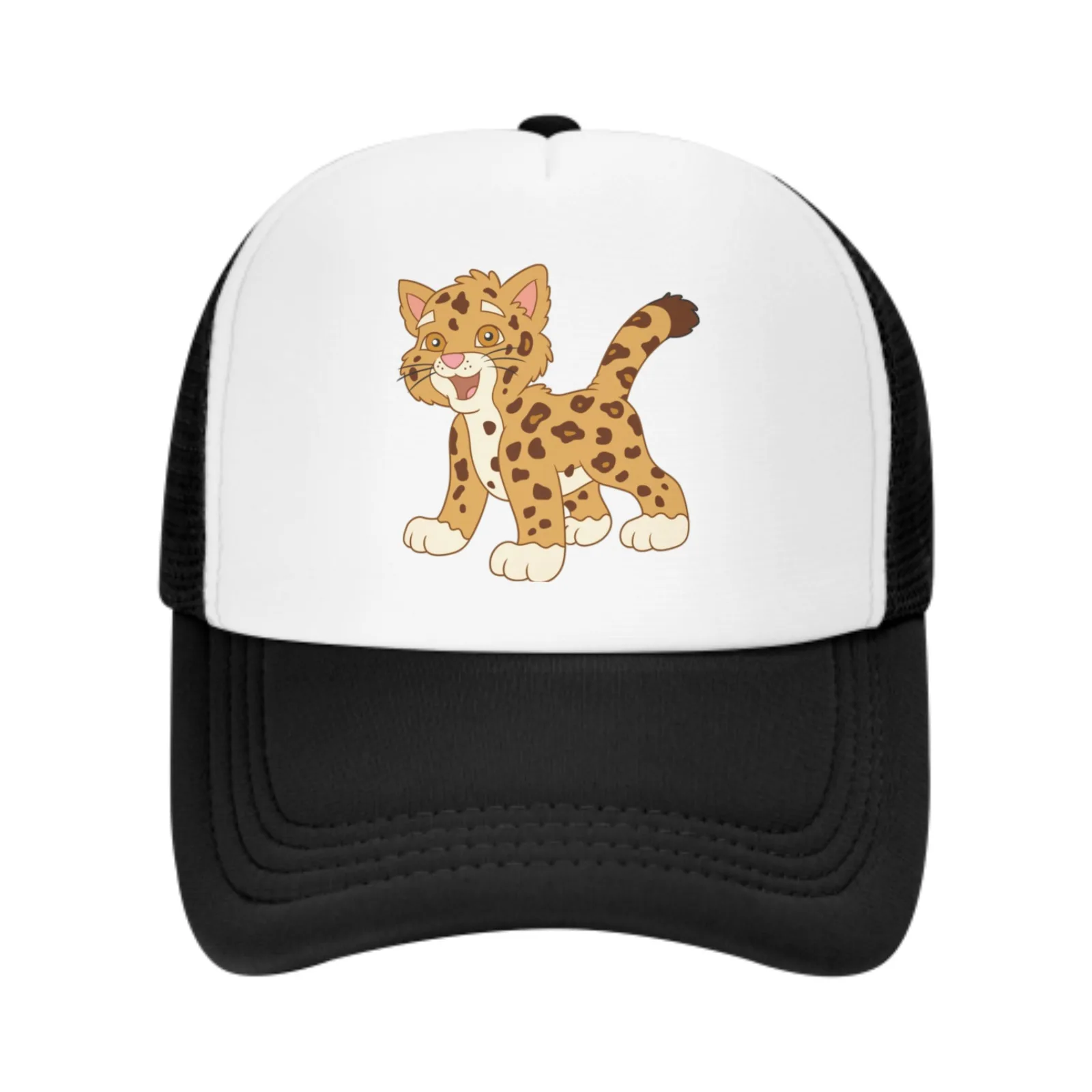 Baby Jaguar Cartoon Baseball Cap for Men Women Trucker Mesh Hat Adjustable Sports Breathable Fashion Daily Travel Unisex