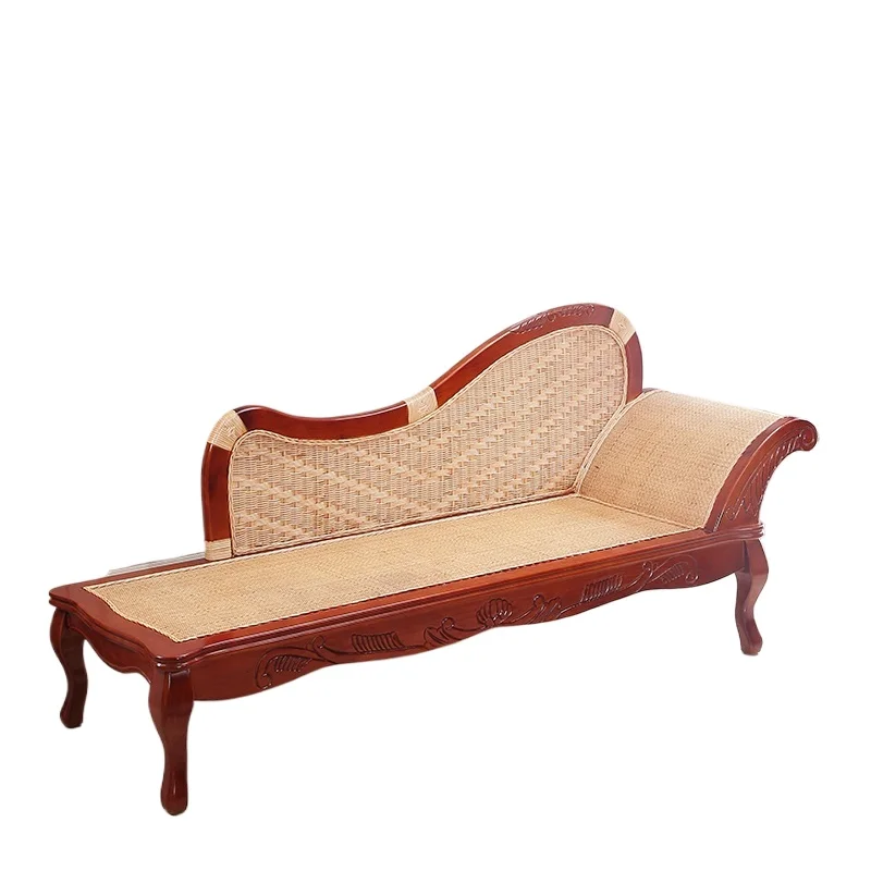 

Elegant Cane Wood Living Room Furniture Chaise Lounge