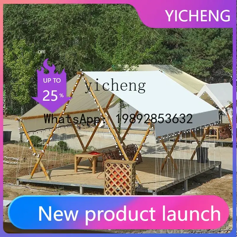 X3  Canopy Camp Triangle Hotel Professional Outdoor Restaurant Rooftop Camping Tent 5-8 people Rainproof and windproof