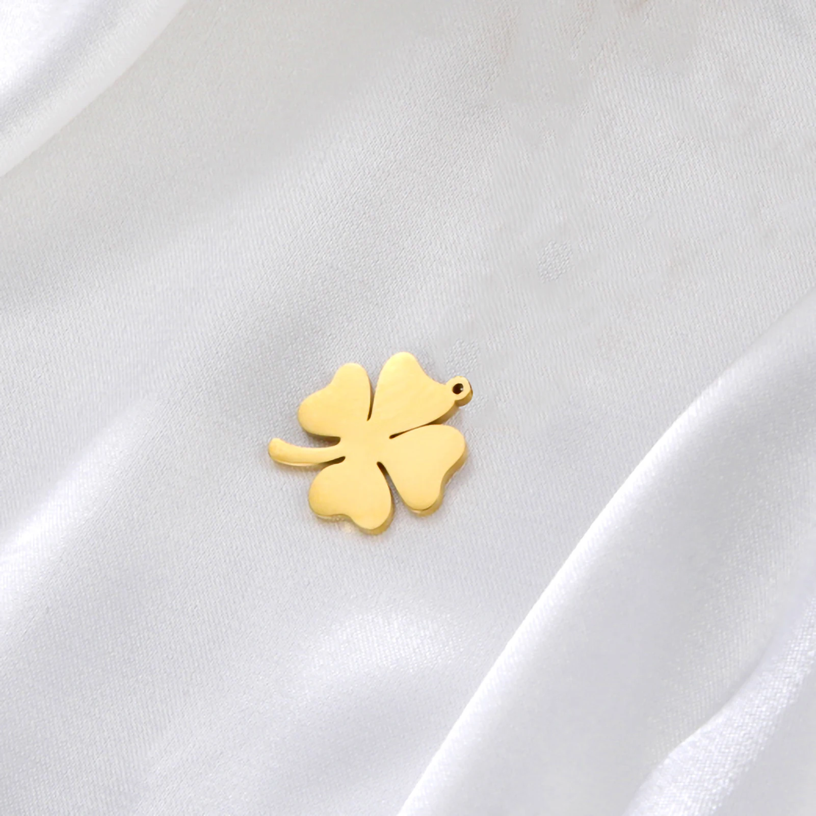 Women Lucky Four-leaf Clover Pendant For Diy Earrings Necklace Stainless Steel Kpop Wedding Jewelry Gift