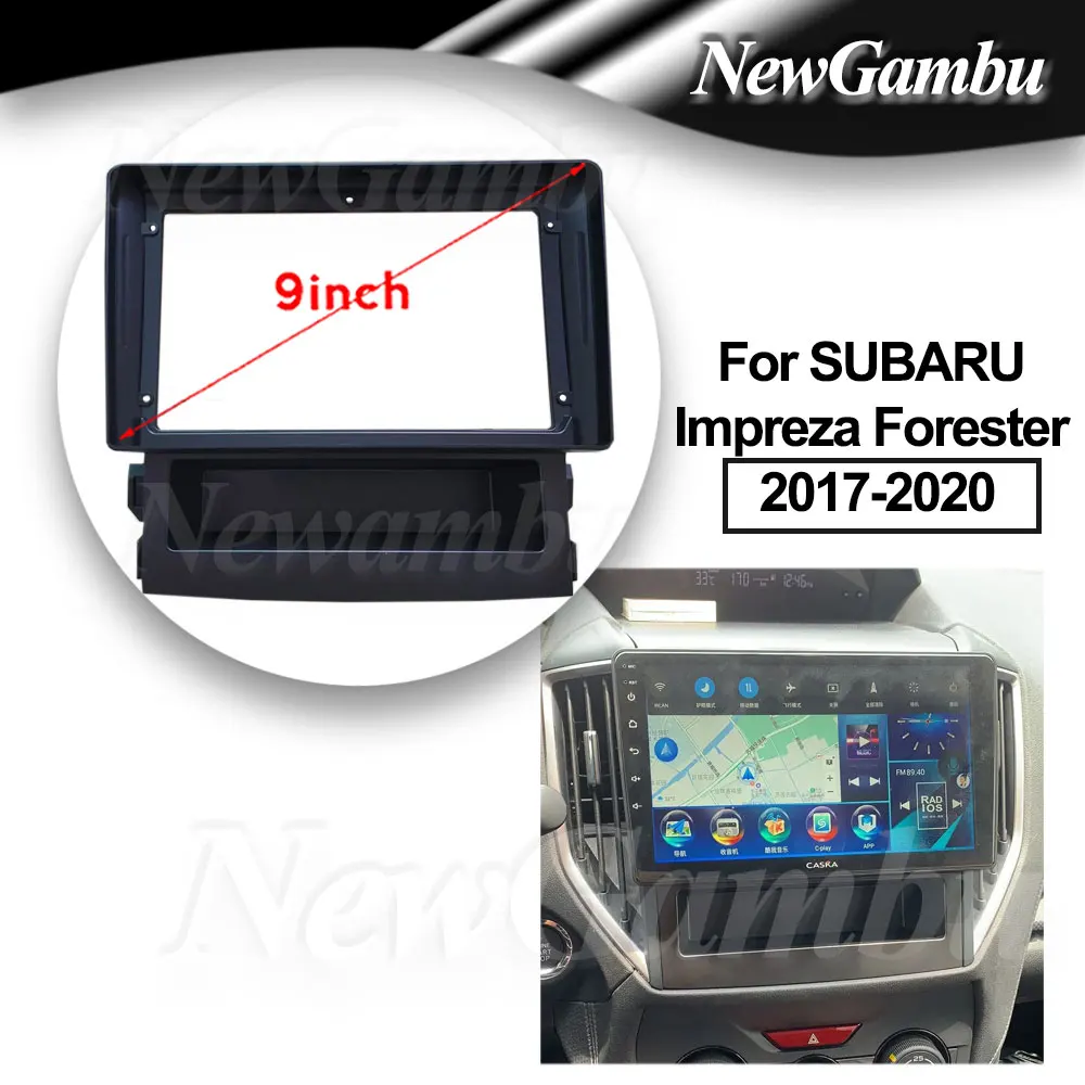 

9 Inch Radio Fascia fit For SUBARU Impreza Forester 2017-2020 Frame DVD Player Install Surround Trim Panel Audio Frame Cover