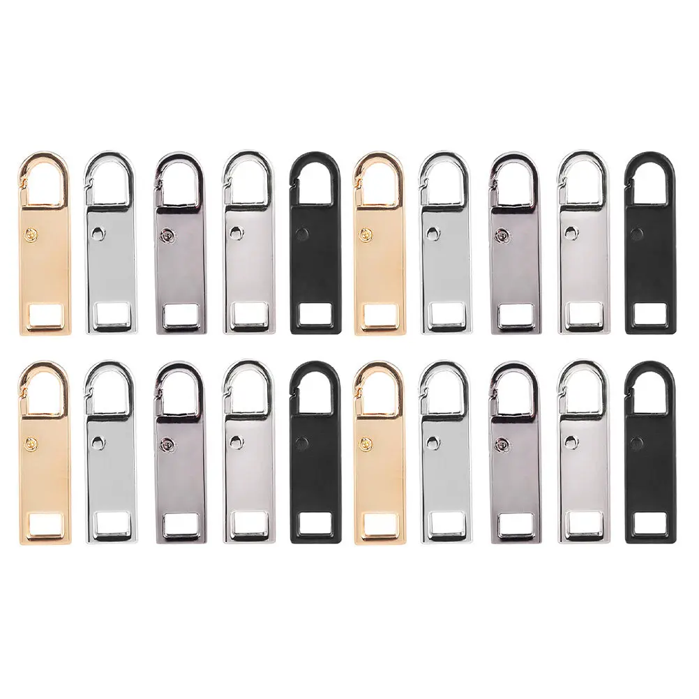 

20Pcs Zipper Pull Tabs Zinc Alloy Heavy Duty for Bags Backpacks Luggage Coat Sportswear DIY Sewing Repair Accessory