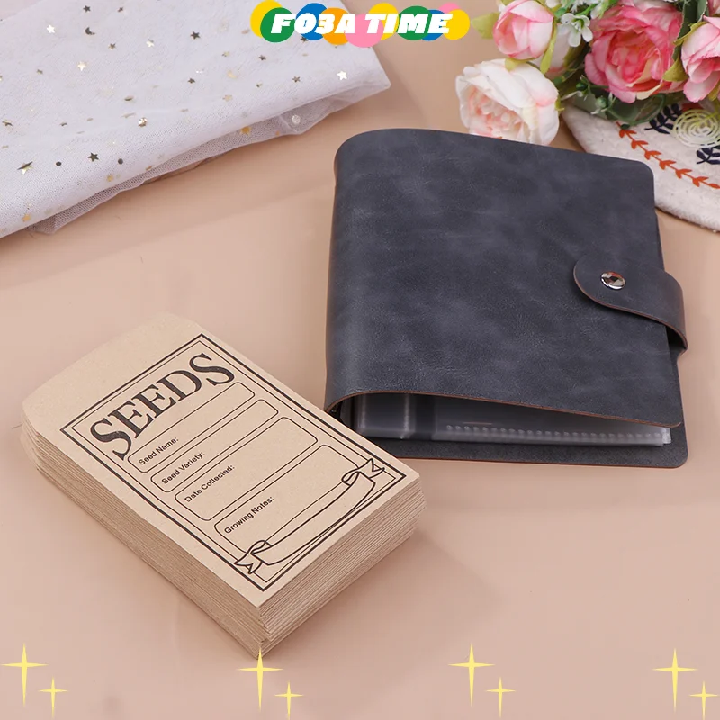 

1 Set Garden Seeds Storage Organizers Seed Organizer Binder With 50pcs Self-Sealing Seed Envelopes Seed Packet Organizer Seed