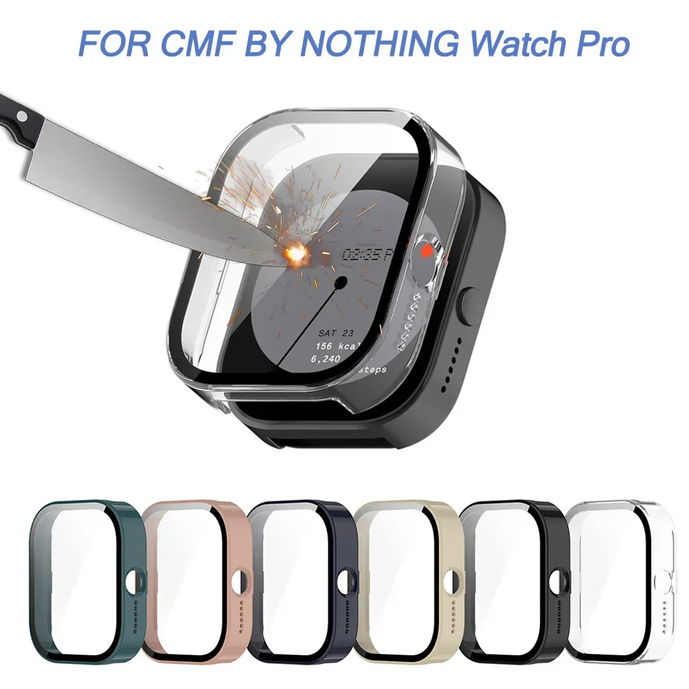 

Стеклянный чехол для CMF Watch Pro, полное покрытие, бампер, защитный чехол для CMF от Nothing Watch Pro, защитная пленка для экрана 2-в-1