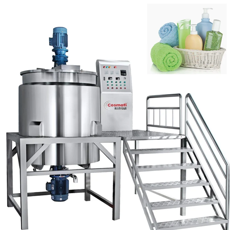 Liquid Wash Mixing Tank Single Pot Stainless Steel High Shearing Mixing Equipment Soap Shampoo Small Scale Motor Chemical
