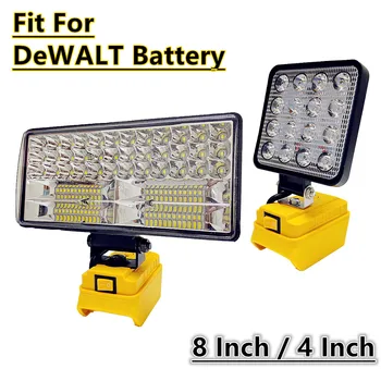 Lampe de travail LED sans fil pour DeWALT, batterie 20V 18V, 4/8 pouces, projecteurs portables, pêche en plein air, outil d'urgence portatif