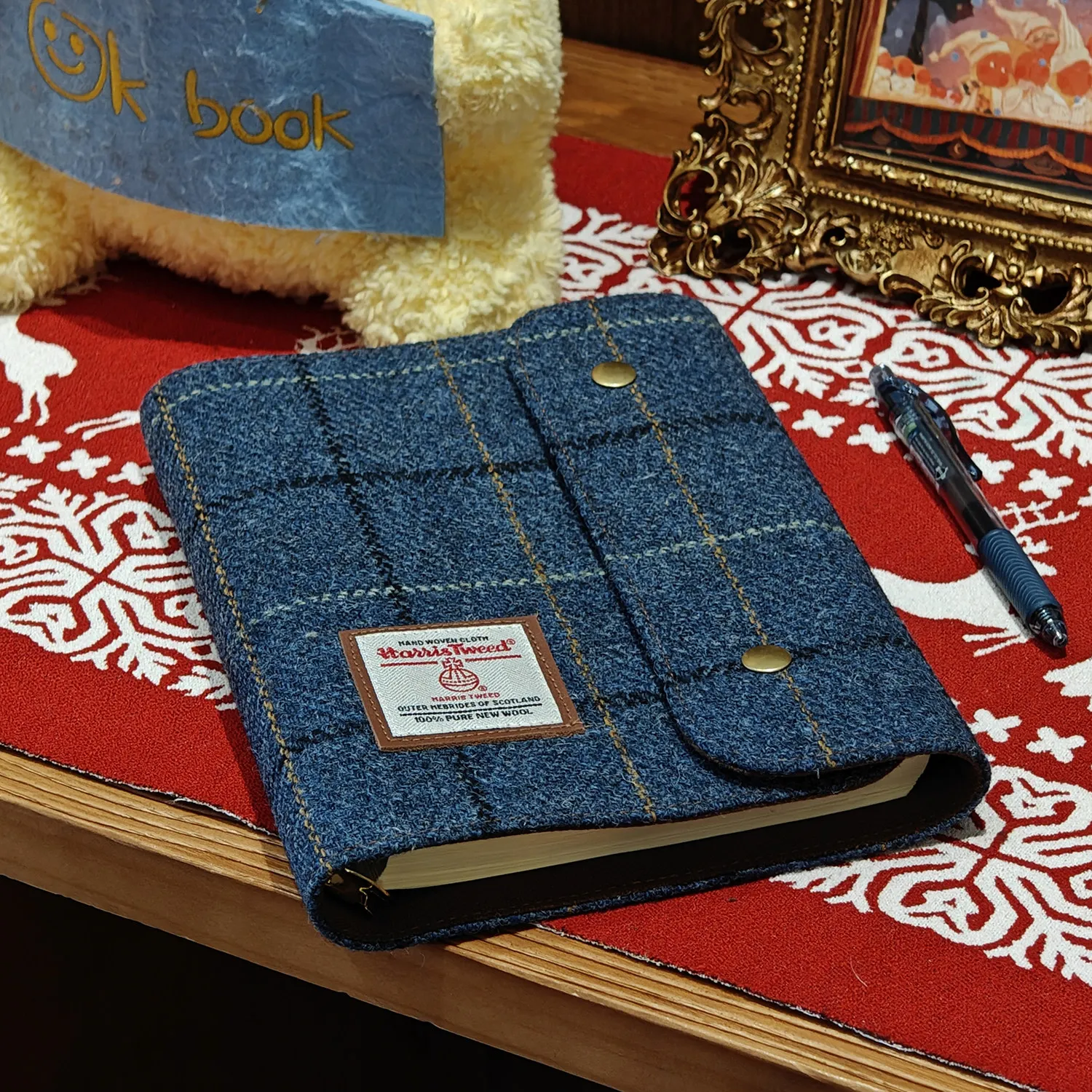 A5 Snap Button Journal Harris Tweed A5 Notebook Loose-leaf Book Work Book Diary