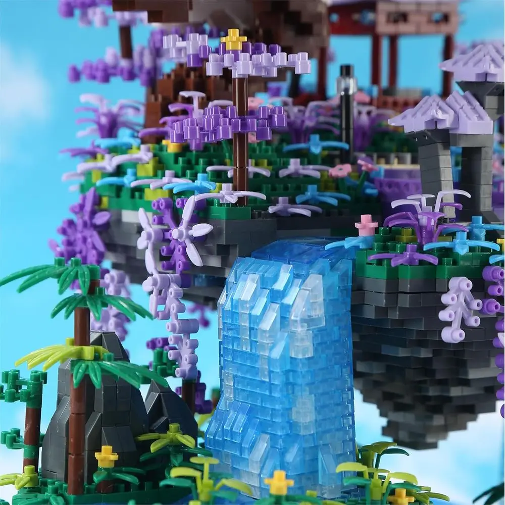 Japanese Cherry Blossom Tree House Building Kit with 4574 Pieces, Symphony Music, Bonsai Tree Lights Included