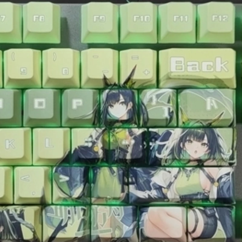 Arknights Mon3tr Theme Game Keycaps 122 Key Cherry Profile Mechanical Keyboard Anime Kartun Permainan Festival Hadiah Keycaps Kantor