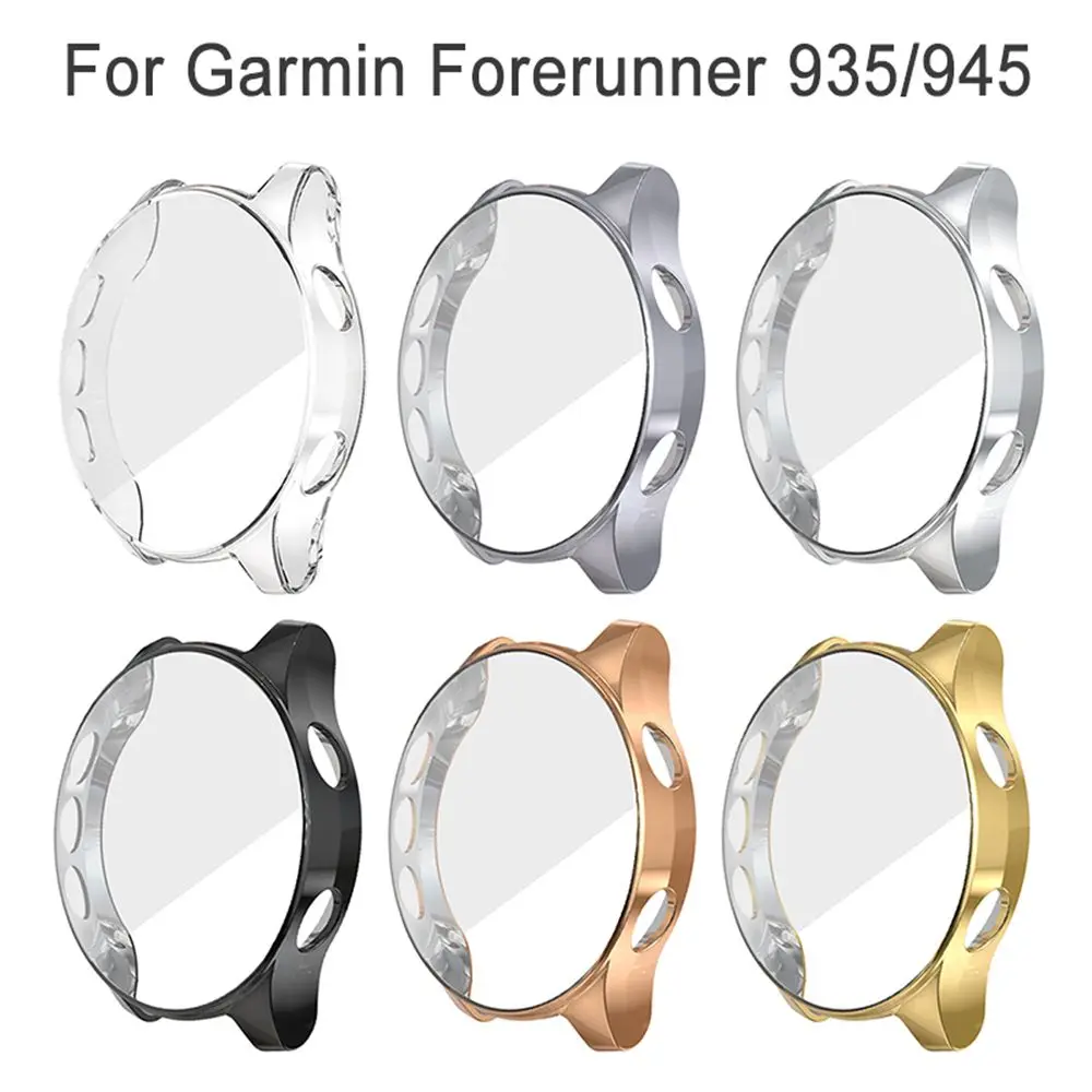 Luxury Shockproof Electroplated Screen Film TPU Watch Case Protective Cover Touch For Garmin Forerunner 935 945