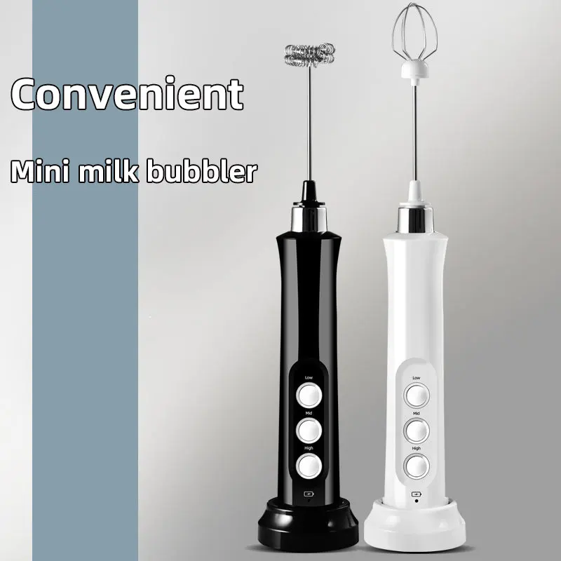 Electric Coffee Milk Frother,Mini Quick Whip Foam Maker,USB Rechargeable Household Egg Beater,High Speed Drink Mixer,Cream Stir