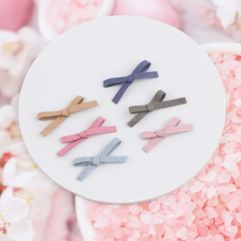 10pcs Diy Jewelry Accessories Earrings Hairpin Material Fresh Suede Small Bow Cute Temperament All-match Handmade Charms