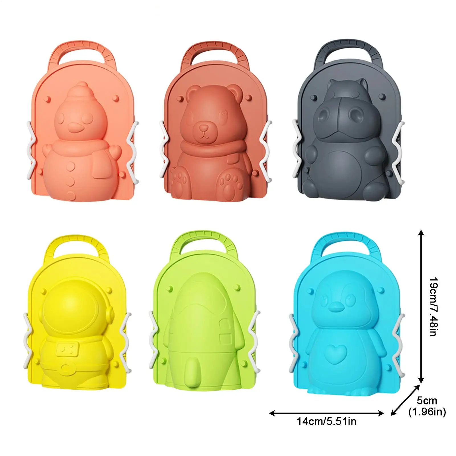 Creatore di palle di neve 6 pezzi Divertimento carino Shaper Giochi di neve Giocattoli per giochi Fare combattimento Spiaggia Natale Famiglia Inverno Tempo Cortile