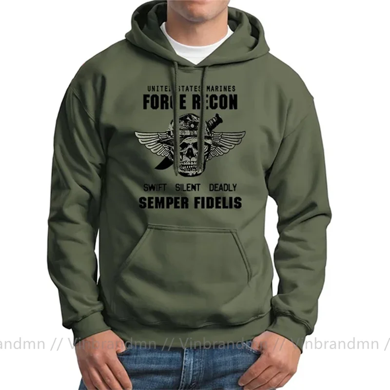 USMC Hoodies US Marines Semper Fidelis Devil Dog Military Force Recon Hoody Sweatshirts USA Army Streetwear Harajuku Hoodie Coat