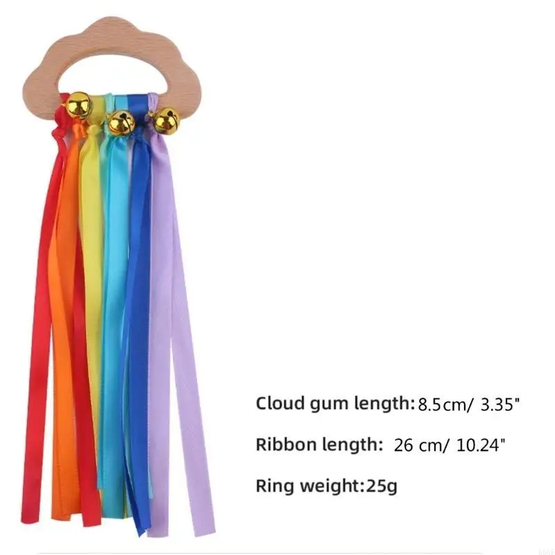 E06F เด็กทารกที่มีสีสันเด็กแรกเกิดประสาทสัมผัสของเล่นของเล่นรุ้งริบบิ้นริบบิ้นริบบิ้นเมฆเมฆมากวงกลมวงกลม