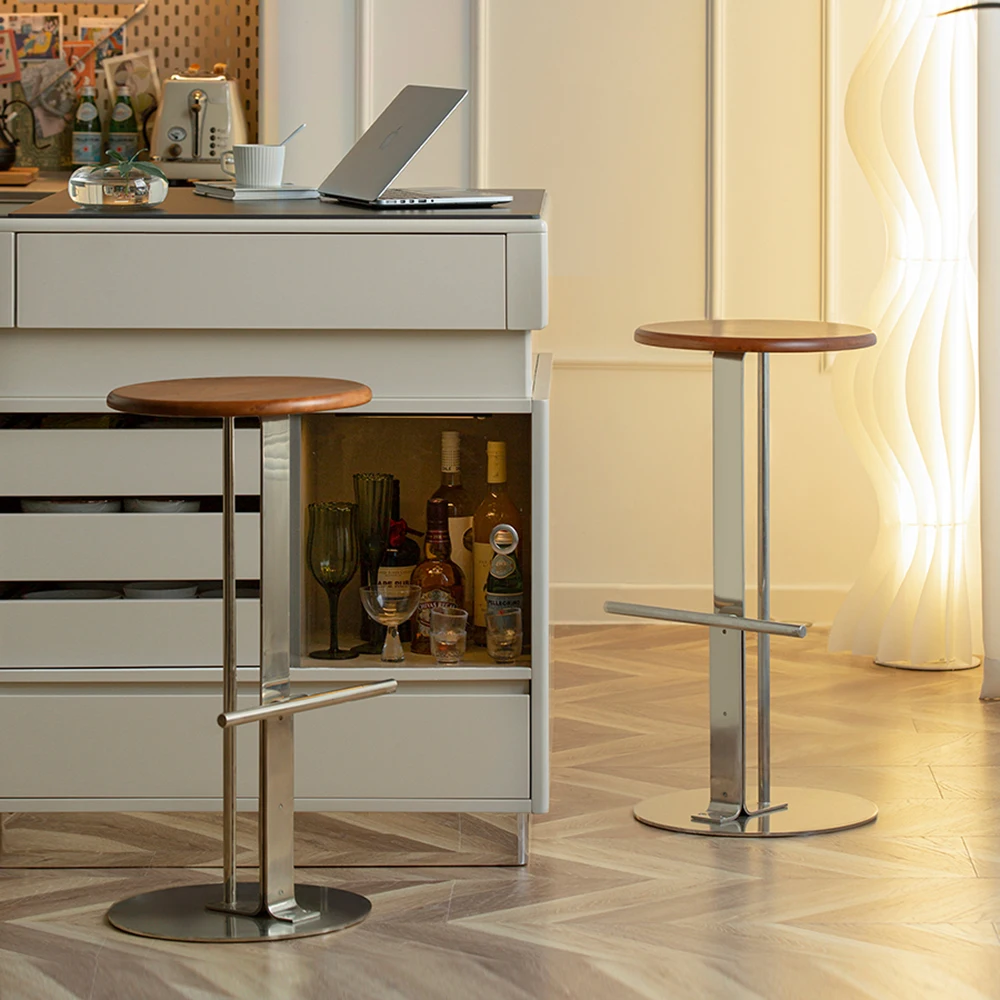 

Cherry-wood stools Metal bar chairs are ideal for home offices