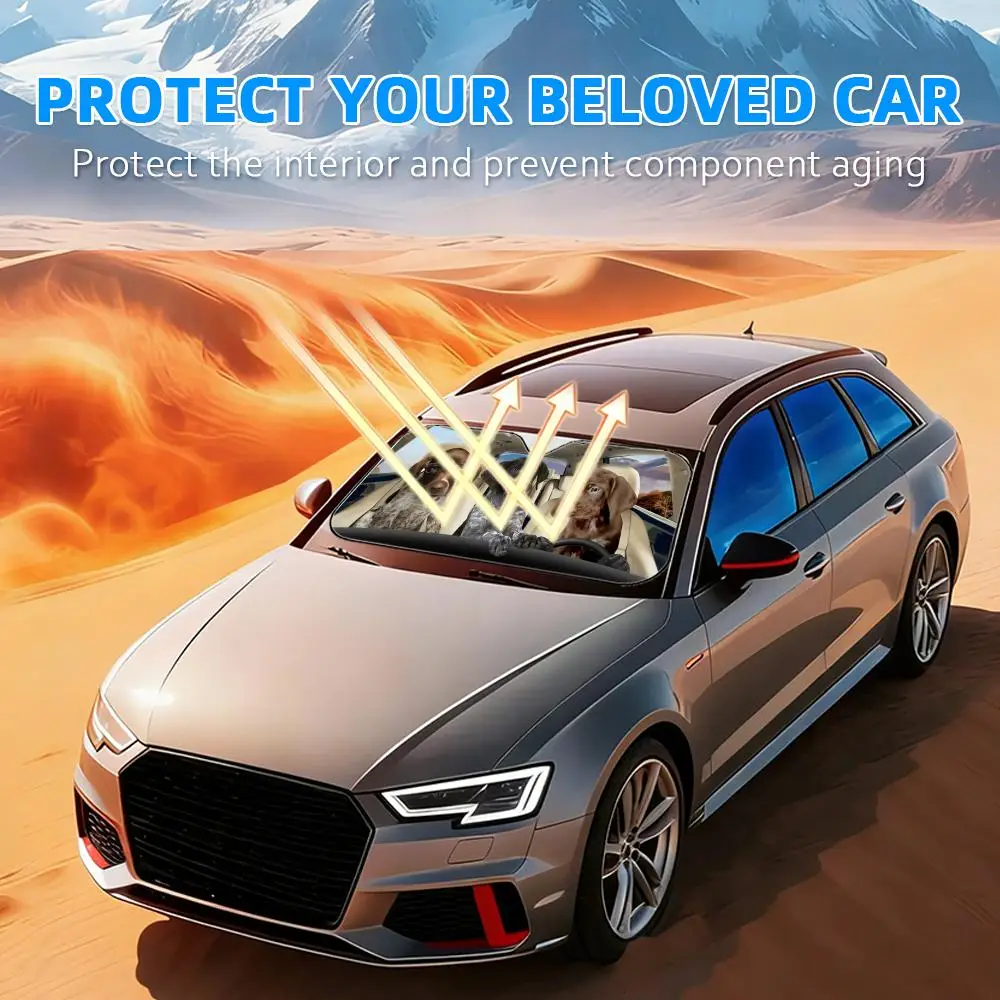 German Shorthaired Pointer  Sun Visor Foldable Universal Car Windshield Sun Shade UV Protection Heat Insulation Foldable Cover view 3
