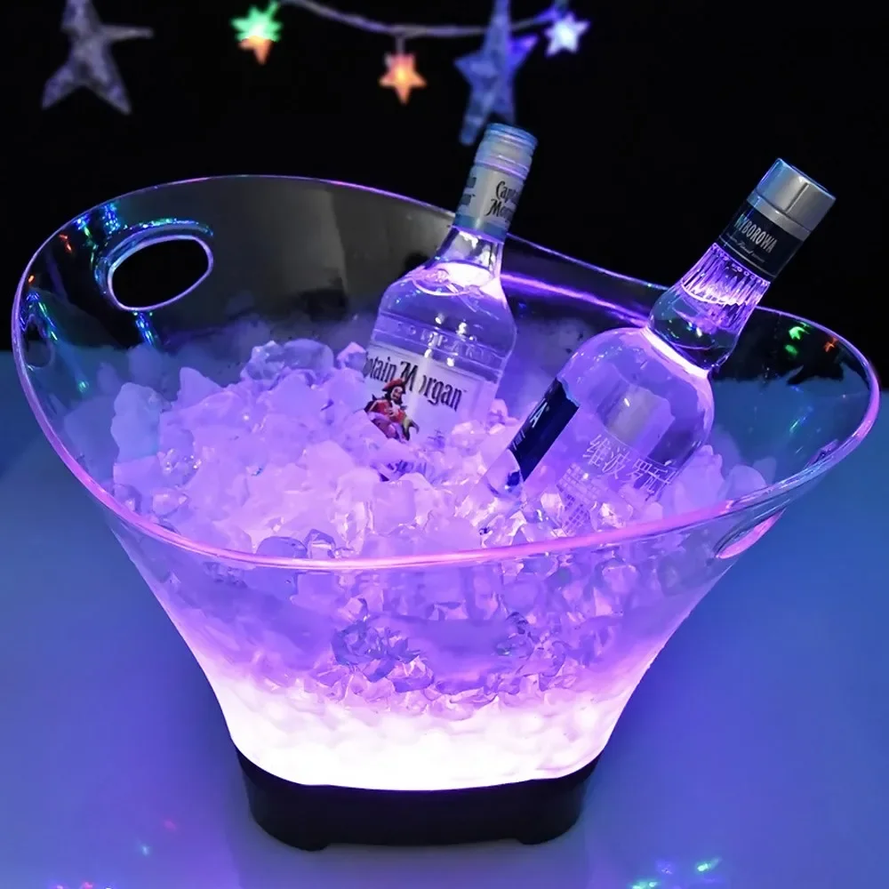 12L LED New style Ice Bucket Chargeable Champagne Beer Wine Cooler Drink Bottle Holder Color Changing Ice Tub For Bar Nightclub