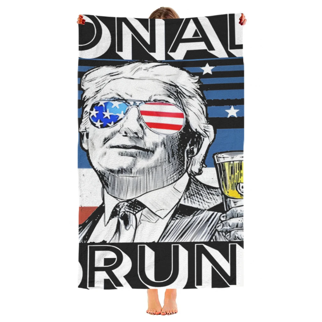 Microfiber Beach Towel Donald Drunk_1 Print Quick Dry Sandless Beach Blanket Soft Comfortable for Men Women Camping Pool Towel